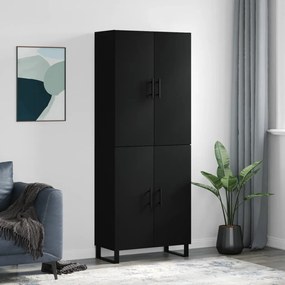 vidaXL Dulap înalt, negru, 69,5x34x180 cm, lemn compozit