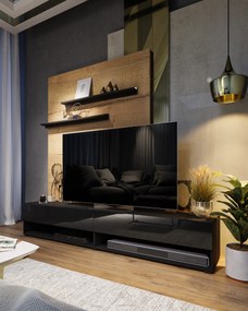 Mobilier living Berny 33 (negru + negru lucios). 1036093