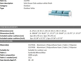 Canapea pentru interior si exterior Ocean Club, alb 112743 HZ