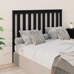 Tablie de pat, negru, 141x6x101 cm, lemn masiv de pin Negru, 141 x 6 x 101 cm, 1