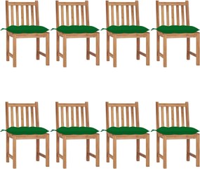 vidaXL Scaune de grădină cu perne, 8 buc., lemn masiv de tec