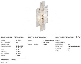 Aplica de perete LUX design deosebit PIEMONTE lucrata manual, cu 2 surse de lumina