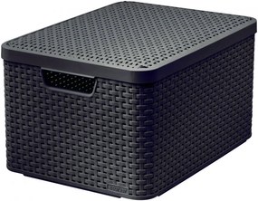 Cutie din plastic cu capac STYLE BOX maro