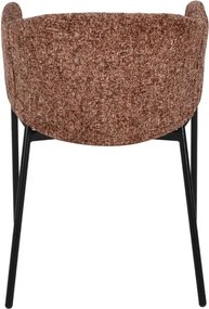 Set de 2 scaune aspect retro, Metal Negru, Chenille Maro, NOBLESSE A-47579 VC