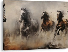 Tablou - Pictură în ulei de cai (70x50 cm)