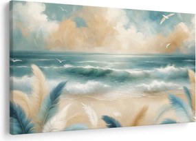 Tablou – Plajă pictată în culori delicate (90x60 cm)