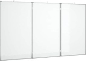 vidaXL Tablă magnetică pliabilă, alb, 180x100x1,7 cm, aluminiu