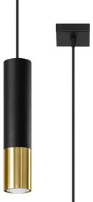 Lustră pe cablu LOOPEZ 1xGU10/40W/230V neagră/aurie Sollux SL.0952