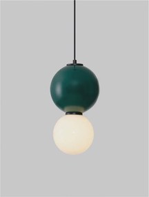 Pendul LED decorativ portelan jasper, sticla alb, NOESIS