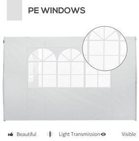 Outsunny Panouri Laterale pentru Corturi Pop-Up, Set de 2, 3x2m, Protecție UV, Rezistent la Apă, Alb | Aosom Romania
