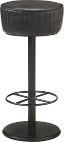 vidaXL Scaun de bar, negru, piele naturală