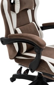 Scaun de birou/gaming, maro/alb, HOSPO