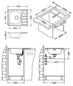 Chiuveta bucatarie inox satinat Alveus Zoom 10 SATIN