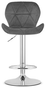 Scaun de bar WEST VELVET, gri
