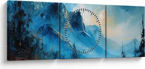 Tablou - Pictura munților (cu ceas) (90x30 cm)