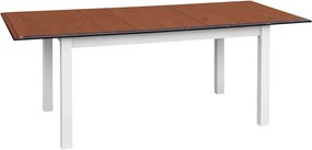 Set lemn masiv nuc Dining Linea 6 Scaune și Masă Extensibilă Alb-