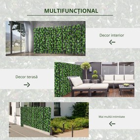 Gard artificial Verde Outsunny, 1X3m, iedera artificiala, frunze artificiale | Aosom RO