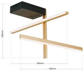 Plafoniera LED moderna stil minimalist STARGATE 27W negru/auriu