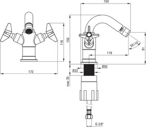 🖤 TEMISTO – Baterie pentru bideu – Cod BQT_N30D