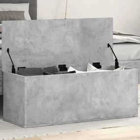 840684 vidaXL Cutie de depozitare, gri beton, 90x35x35 cm, lemn prelucrat