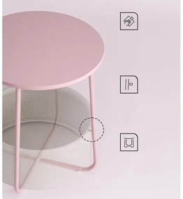 Măsuță laterală NOIRA roz/albă