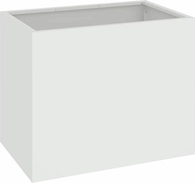 vidaXL Vază pentru Grădină Alb 50 x 32 x 40 cm Oțel laminat la rece