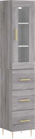 vidaXL Dulap înalt, gri sonoma, 34,5x34x180 cm, lemn prelucrat