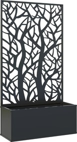 Outsunny Jardinieră cu spalier, ghiveci pentru plante cățărătoare, legume, flori din metal 61 x 23 x 113 cm negru | Aosom Romania