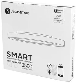 Plafonieră LED RGBW dimabilă Aigostar LED/36W/230V 3000-6500K alb + telecomandă