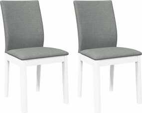 vidaXL Scaune de sufragerie cu perne 2 buc cauciuc din lemn masiv alb