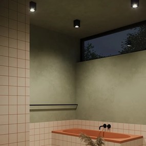 Spot aplicat, plafoniera pentru baie design modern IP65 Zoom negru 9x9cm