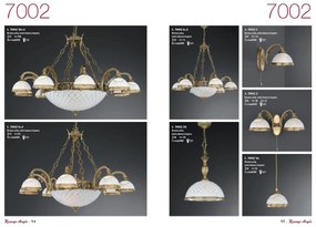 Candelabru cu 10 brate clasic design italian din alama, sticla 7002 RA-L. 7002/10+4