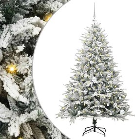 vidaXL Brad de Crăciun artificial pre-iluminat cu set de bile Verde