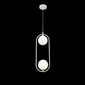 Lustra / Pendul design modern cu 2 surse de lumina Ring alb MYMOD013PL-02W