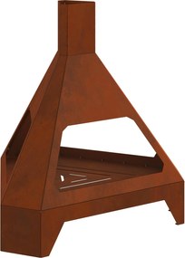 vidaXL Cuptor de foc Maro 50 x 43 x 52 cm Oțel rezistent de intemperii