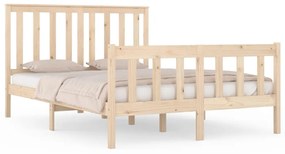 3103888 vidaXL Cadru de pat, 140x190 cm, lemn masiv de pin