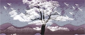 Tablou - Copac în nori (120x50 cm)