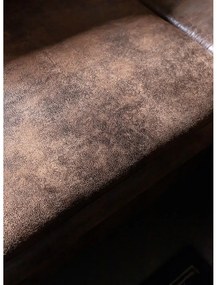 Colțar extensibil din imitație de piele cu șezlong pe partea dreaptă Miuform Lofty Lilly Vintage, maro