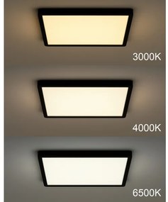 Plafonieră LED/24W/230V 3000/4000/6500K 30x30 cm negru