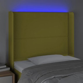 Tablie de pat cu LED, verde, 83x16x118 128 cm, textil 1, Verde, 83 x 16 x 118 128 cm