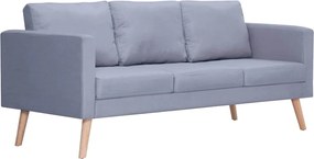 vidaXL Canapea cu 3 locuri, material textil, gri deschis