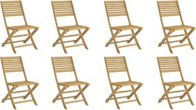 vidaXL Scaune grădină pliante 8 buc. 48,5x61,5x87 cm lemn masiv acacia