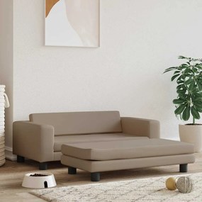 vidaXL Pat pentru câini cu extensie cappuccino 100x50x30 cm piele eco