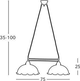 Lustră pe cablu NONNA 2xE27/75W/230V Kolarz 731.82.71