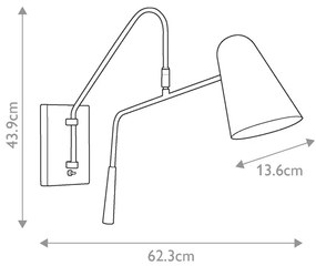 Lampă de perete SIMON 1xE27/60W/230V neagră/aurie Feiss