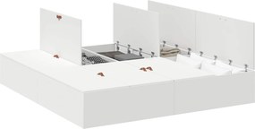 vidaXL Cadru de pat cu depozitare Alb 180 x 200 cm Lemn compozit