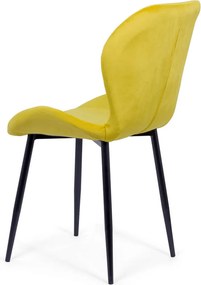 RESIGILAT - Scaun dining din catifea cu picioare metalice BUC 248U galben