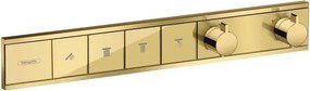 Baterie cada - dus incastrata Hansgrohe RainSelect termostatata auriu lucios 4 functii
