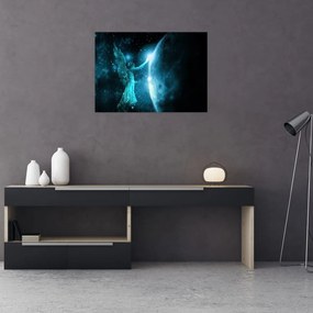 Tablou pe sticlă cu înger (70x50 cm)