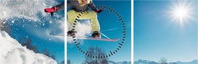 Tablou - Snowboarder (cu ceas) (90x30 cm)
